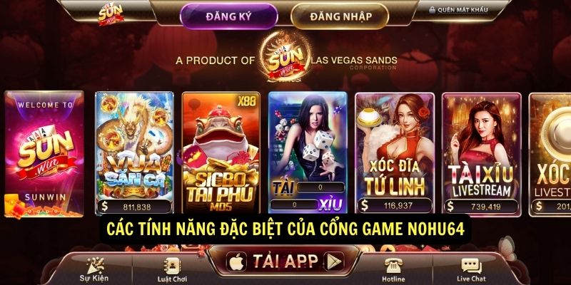 Các tính năng đặc biệt của cổng game nohu64