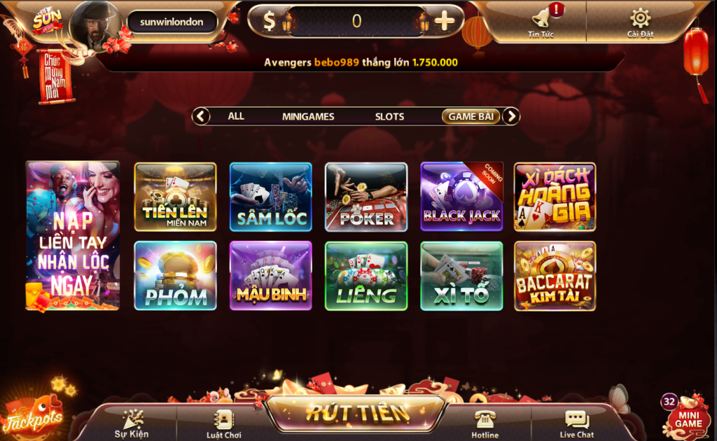 Các trò chơi phổ biến tại Casino Sunwin